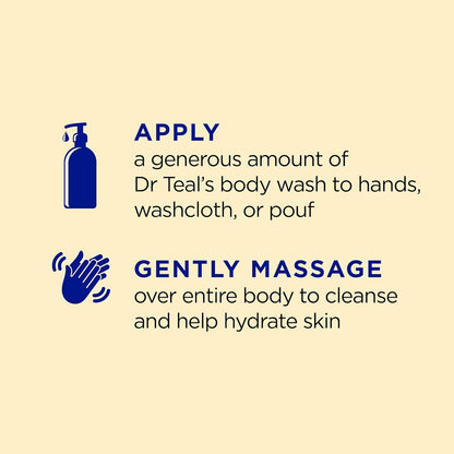 Body Wash with Pure Epsom Salt, with Prebiotic Lemon Balm & Sage, 24 Fl Oz (Pack of 4)