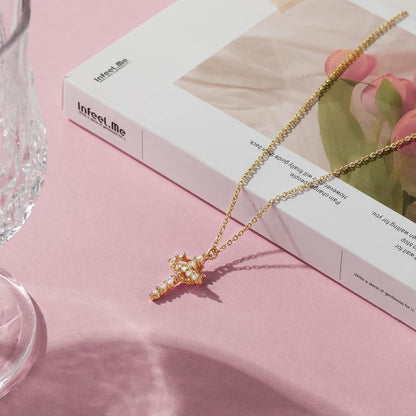 Christian Gift Stocking Stuffers Cross Necklace for Women-Dainty 14K Gold Plated/Silver Plated Pendant Necklaces Simple Cute Tiny Necklace Jewelry for Women