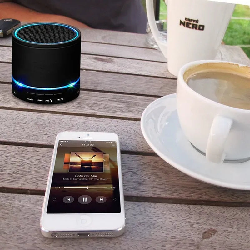 Betron Wireless Portable Travel Bluetooth Speaker Supper Bass BOOM BOX W/ LED Flash Light（Black）
