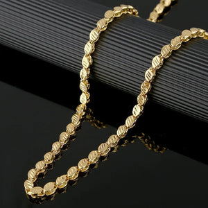 Thick Chain Length 53cm Width 4mm Ethiopian Necklace 18K Gold Plated African Eritrea Chunky Necklace