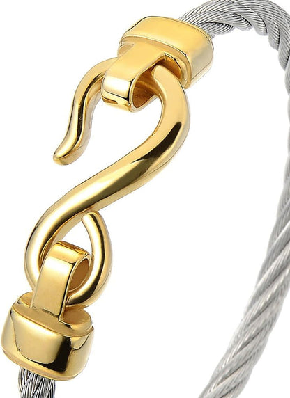 Stainless Steel Infinity Love Bangle Bracelet for Women