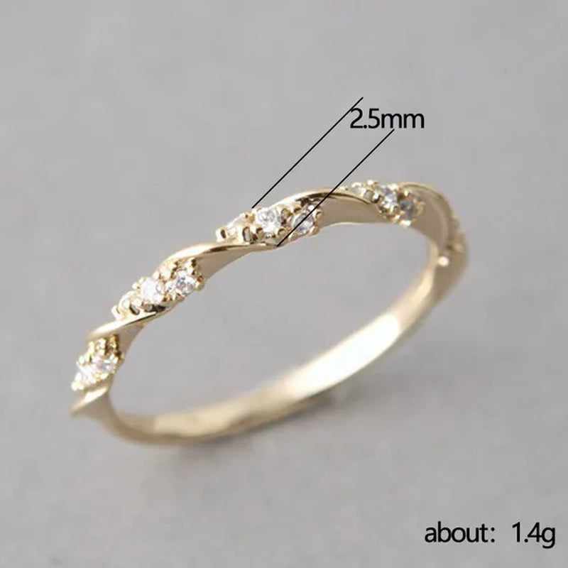 Simple and Exquisite Fashion Three-color Rose Gold Gold Silver Women's Ring, Cute Princess Ring Elegant Promise Ring, The Best Choice for Girlfriend Gifts. Size US5-11