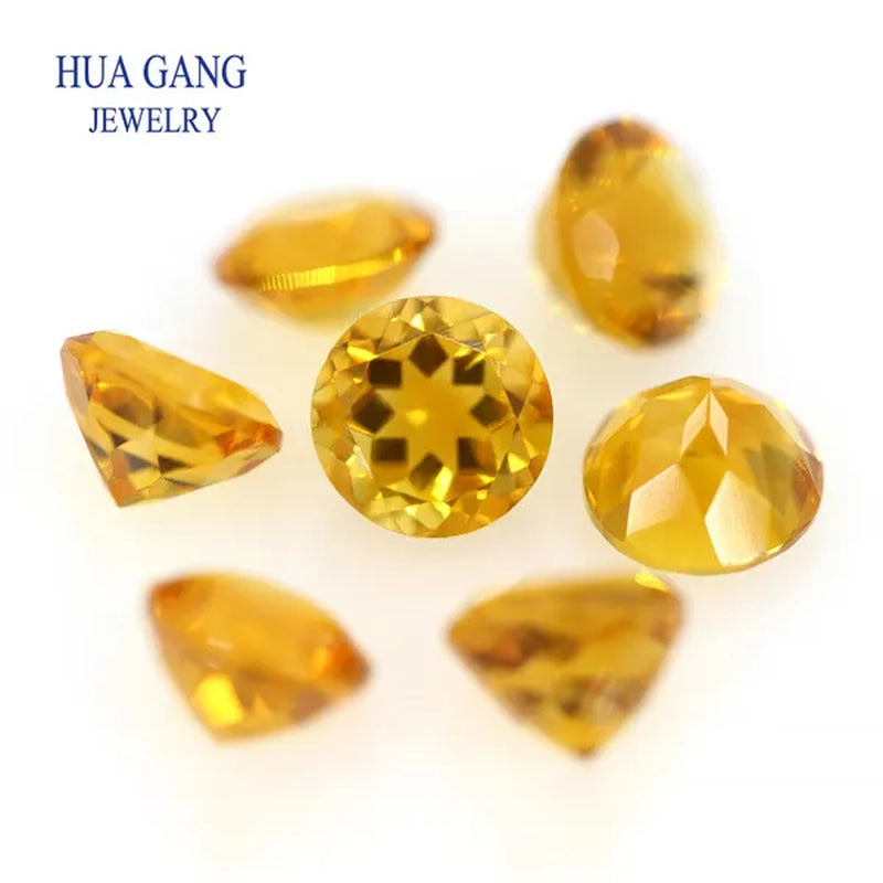 Dark Color Citrine Natural Loose Gemstone Round Shape Facetted Cut Size 1.0~6mm For DIY Jewelry Making