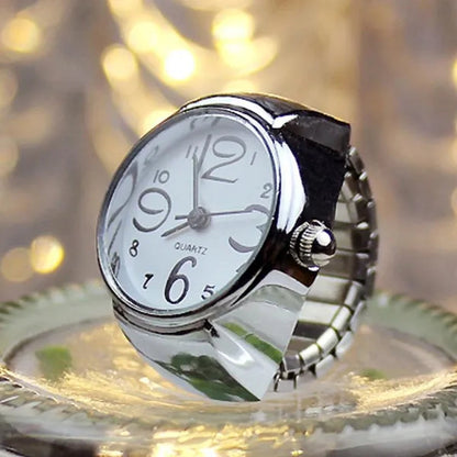 Dial Quartz Analog Watch Creative Steel Cool Elastic Quartz Finger Ring Watch Lady Dress Women watch Diamond Chimes Diamond *A