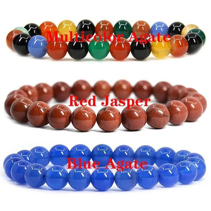 6mm 8mm Natural Stone Chakra Beaded Charm Bracelets Tiger Eye Amethyst Lapis Lazuli Healing Beads Bracelet Women Yoga Jewelry