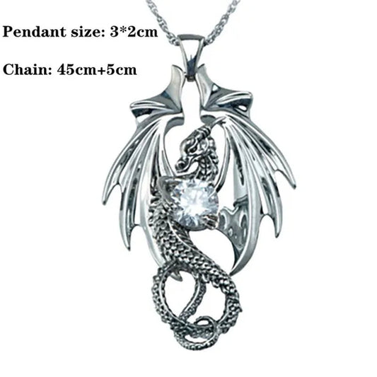 2022 New Carved Three-Dimensional Dragon-Shaped Bright Diamond Symbolic Necklace of Eternal Love