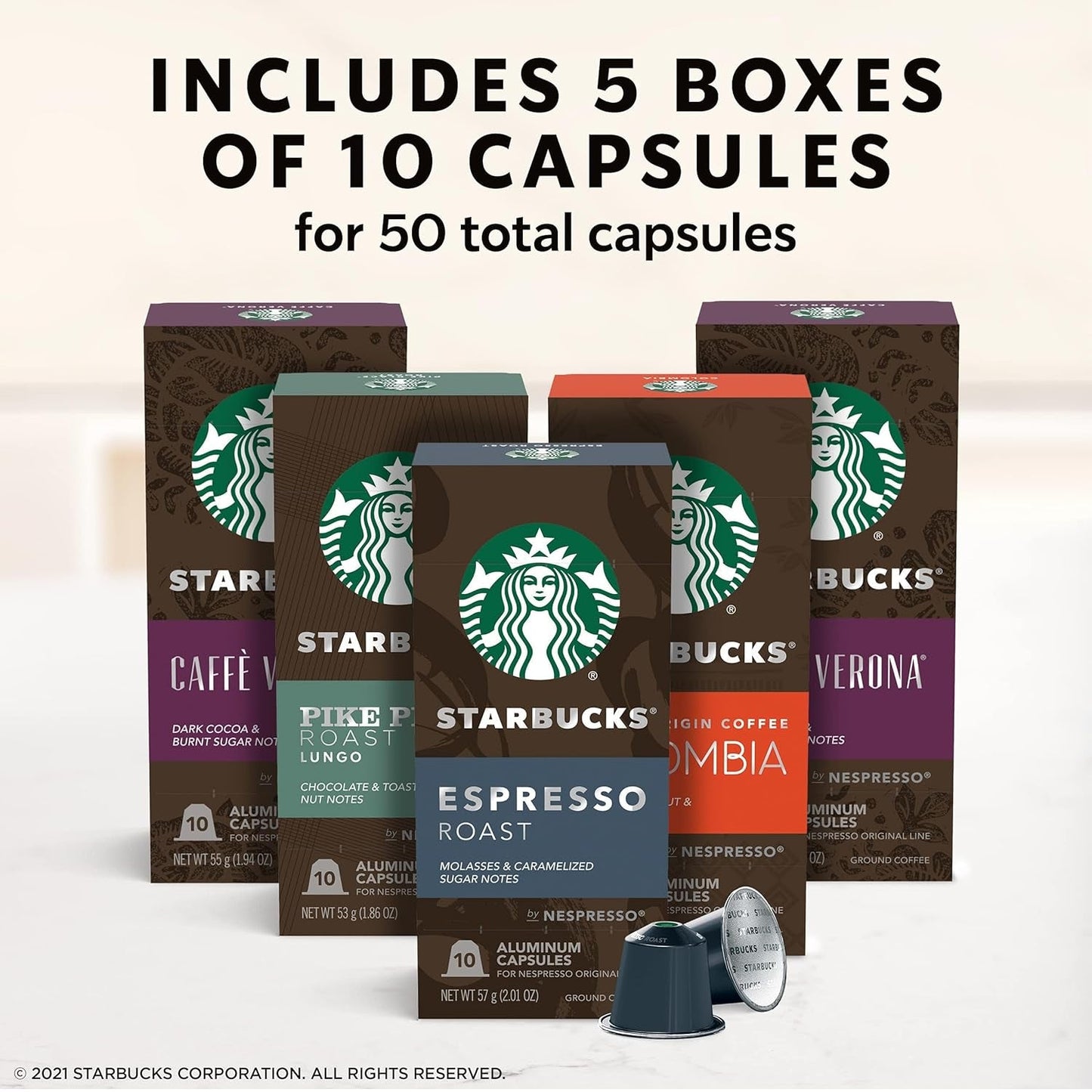 by Nespresso Original Line, Intense Variety Pack, 50-Count Espresso Pods