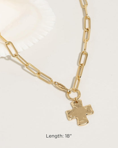Chunky Cross Chain Necklace for Women – Premium Waterproof, Tarnish-Free, Gold PVD Coated Jewelry – Hypoallergenic – Perfect for Beach, Weddings, Gifts