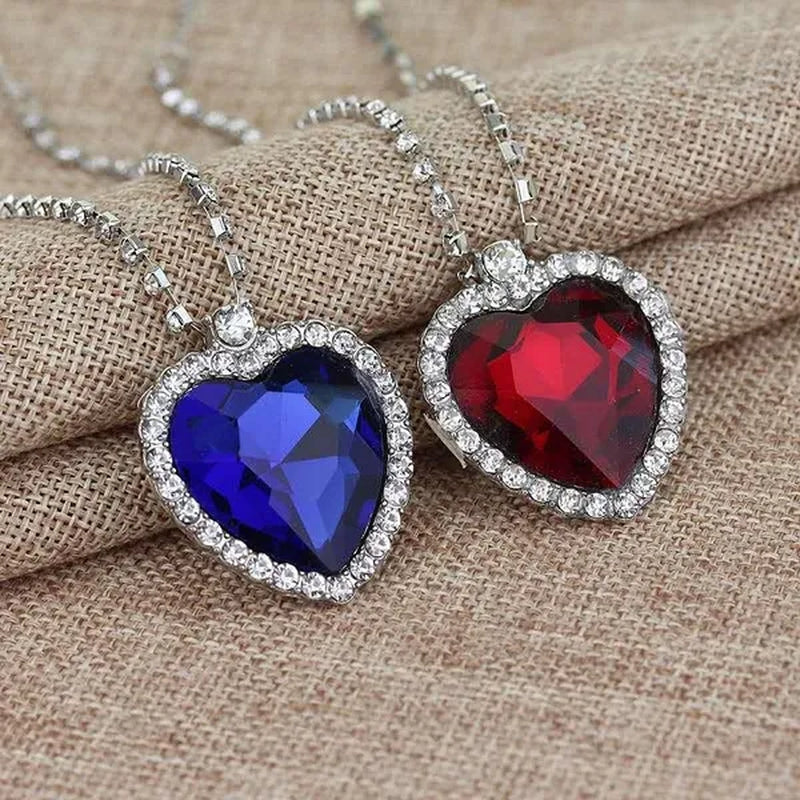 Titanic Heart of Ocean blue heart love forever pendant Necklace