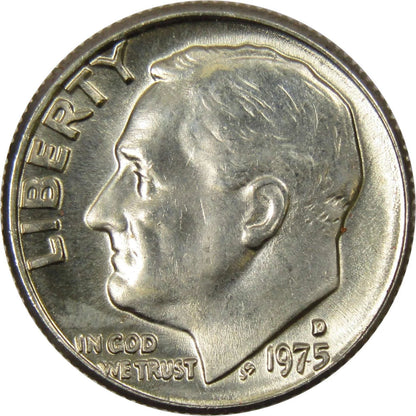 1975 D Roosevelt Dime BU Uncirculated Mint State 10C US Coin Collectible Master Coins
