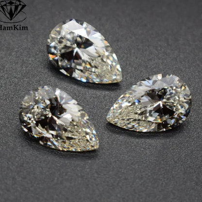 Brilliant Cut Pear Cut 12x 16mm 8.50 Carat EF Genuine White VVS Loose Moissanite Gemstone