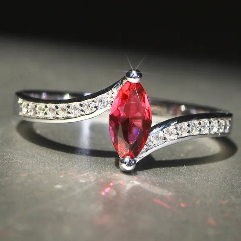 Eye Silver Anniversary Statement Multilayer Crown Eye Ring Natural Gemstones Ruby Ring Wedding Bride Engagement Band Charm Party Ring Jewelry