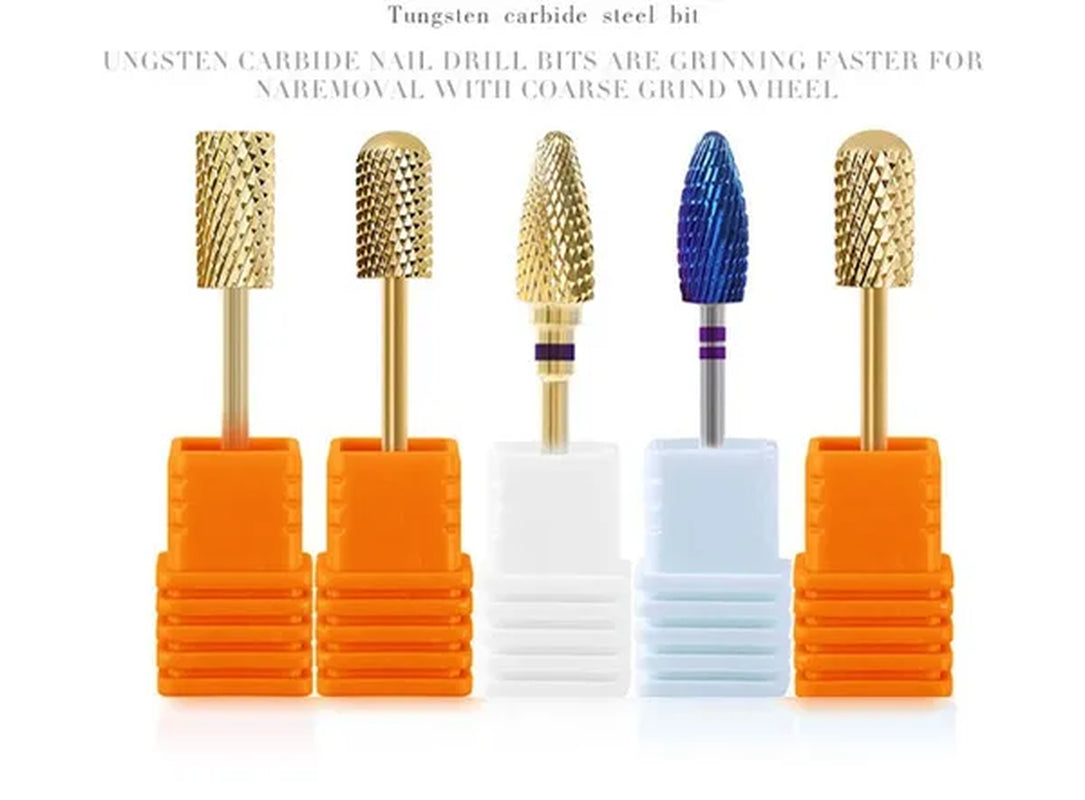 Tungsten Diamond Milling Cutter Nail Art Drill Bit for Manicure Nail Files Electric Rotary Mills Nail Gel Remove Grinder - WORLD TIME VISITS