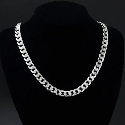 Personality 925 Sterling Silver 10Mm Cuban Chain Necklace for Boy Women Fashion Jewelry Punk Link Necklace Christmas Gifts