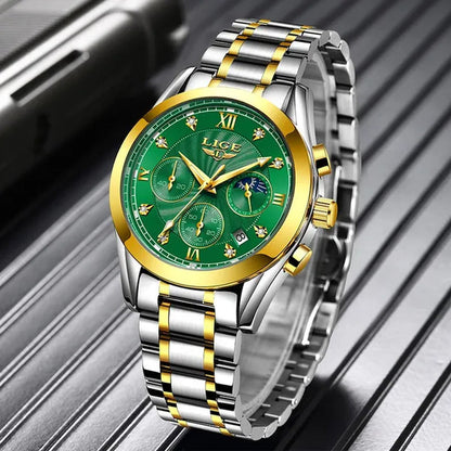 LIGE 2020 New Gold Watch Women Watches Ladies Creative Steel Women's Bracelet Watches Female Waterproof Clock Relogio Feminino