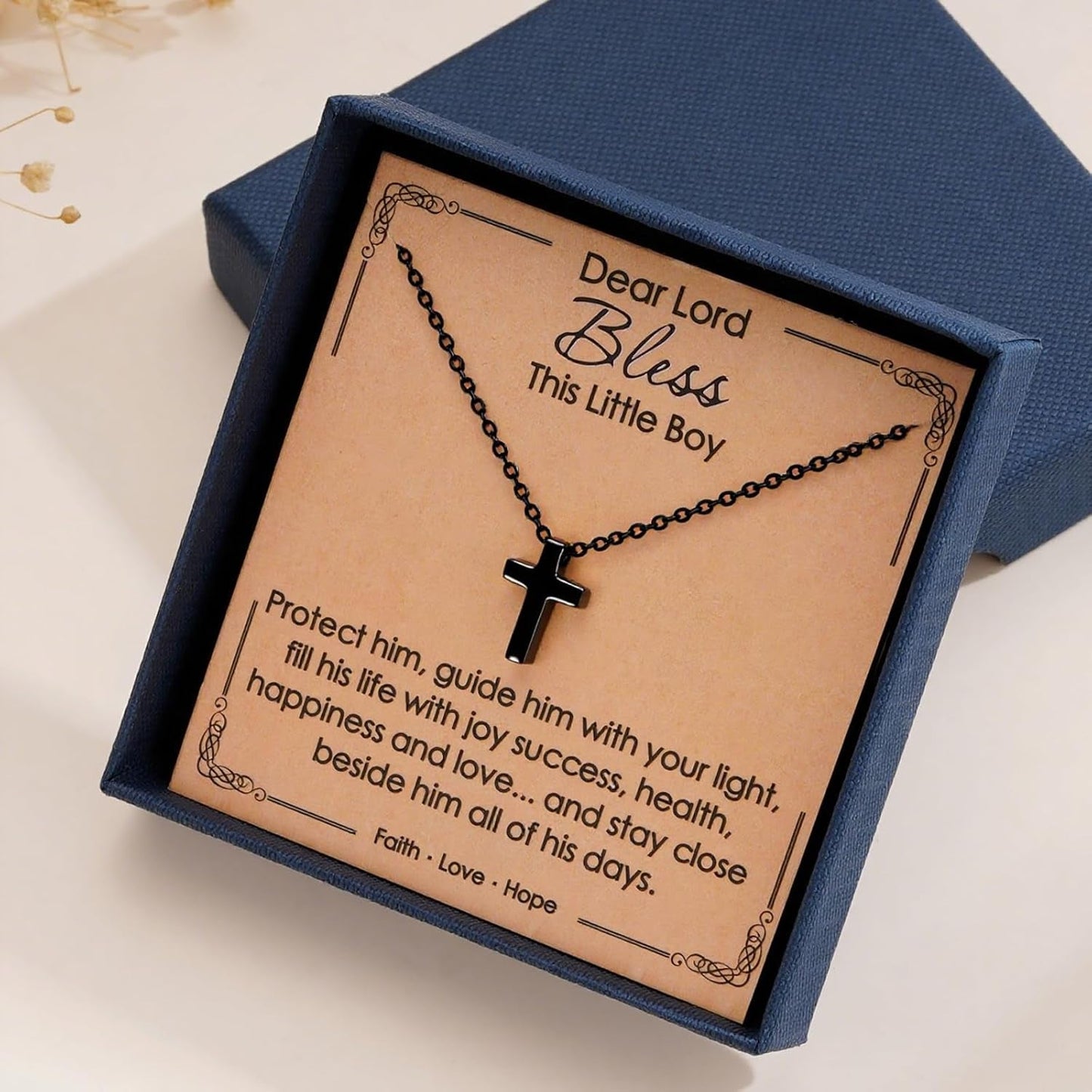 Valentines Day Gifts for Kids-Cross Necklace Gifts for Boys,Small Cross Pendant Necklace Religious First Communion Confirmation Baptism Jewelry Gifts