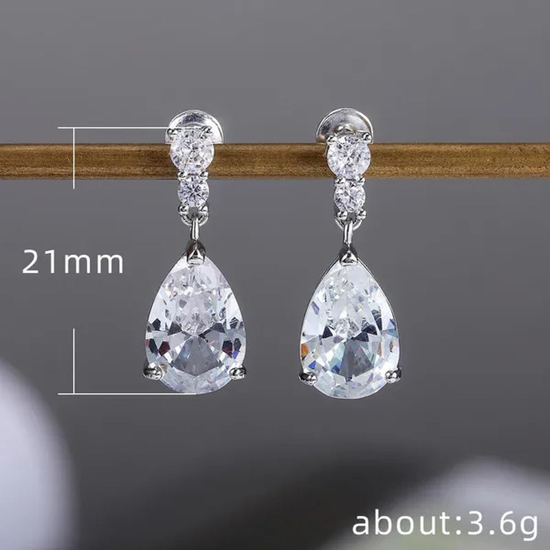 Exquisite Waterdrop Amethyst Drop Earrings for Women Engagement Wedding Jewelry Lover Birthday Gift - WORLD TIME VISITS