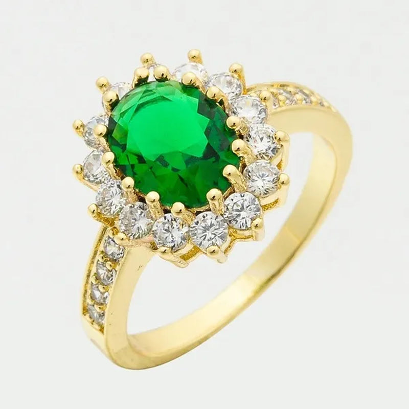 5-Color Noble 3.16ct Sapphire/White/Emerald/Ruby/Amethyst Diamonique Wedding Engagement 14k Yellow Gold Filled Ring Size6-11