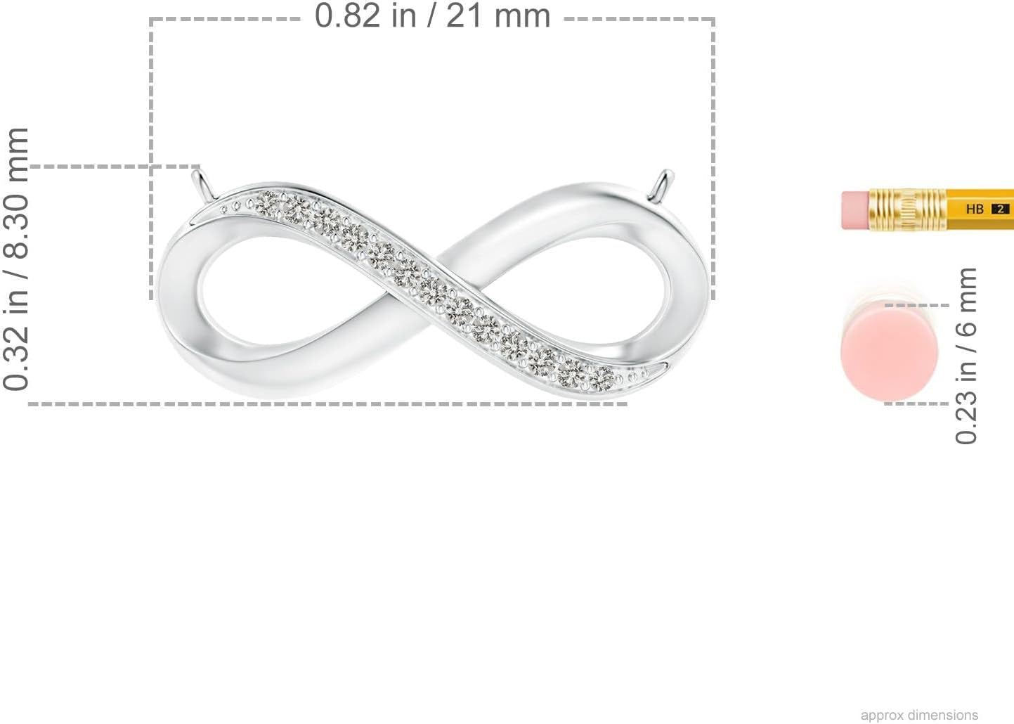 Natural Diamond Infinity Pendant Necklace in Sterling Silver / 14K Solid Gold | April Birthstone, Birthday, Engagement, Anniversary, Wedding Jewelry Gift for Women