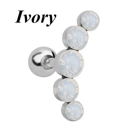 Ear Studs Piercing Tragus Diamonds Stainless Steel Earrings Cartilage Helix Small Ball Bullet Ear Bone Earring - WORLD TIME VISITS