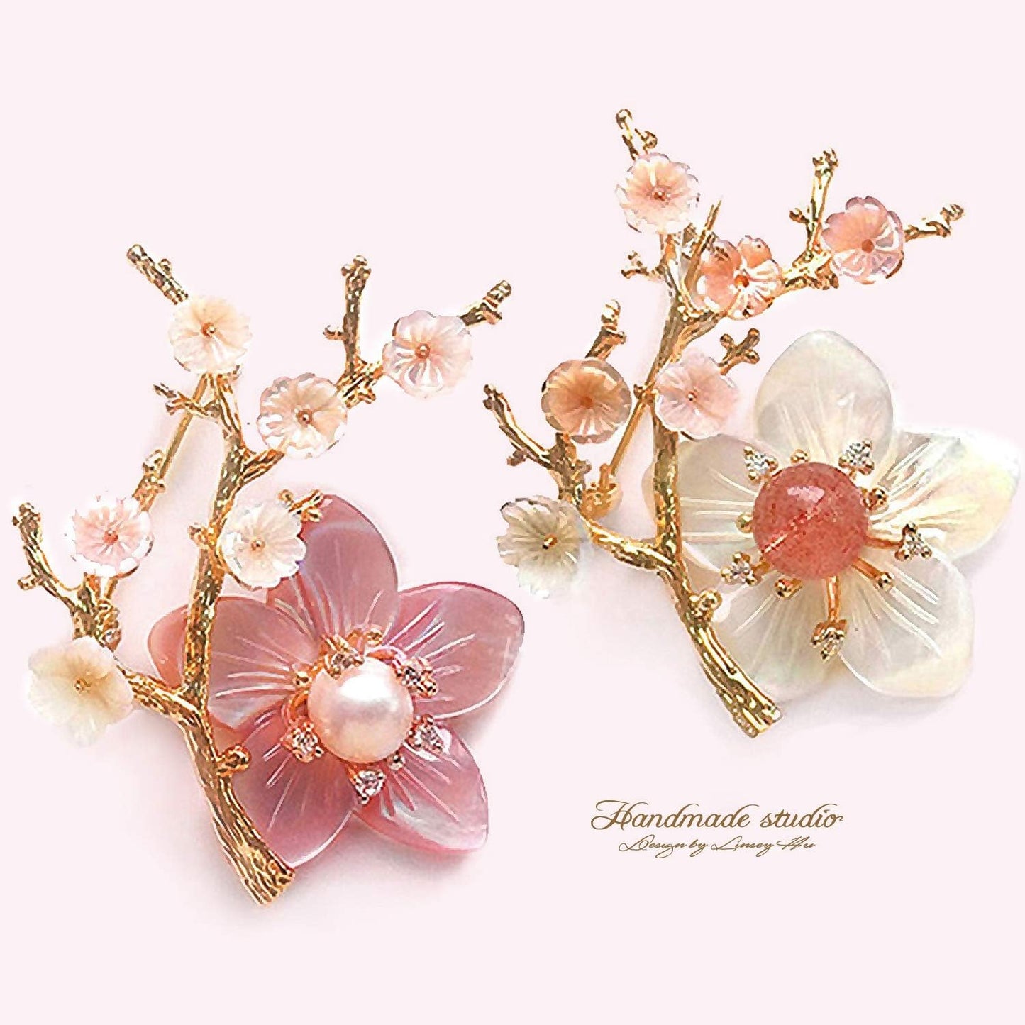 (XZ2020-3)  Brooches for Women with Crystal, Pink Flower, Rhinestone Brooches Pins Elegant Jewelry Blossom Fashionable Gifts Ladies Bouquet Brooches Pin for Birthday, Party, New Year, Wedding