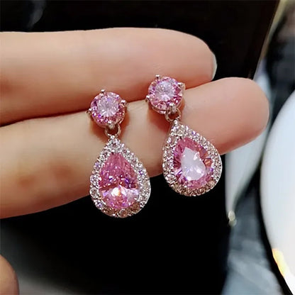 Drop Earrings Exquisite Silver Plated Stud Earrings Natural Amethyst Citrine Gemstones Engagement Earrings for Women Jewelry Gift