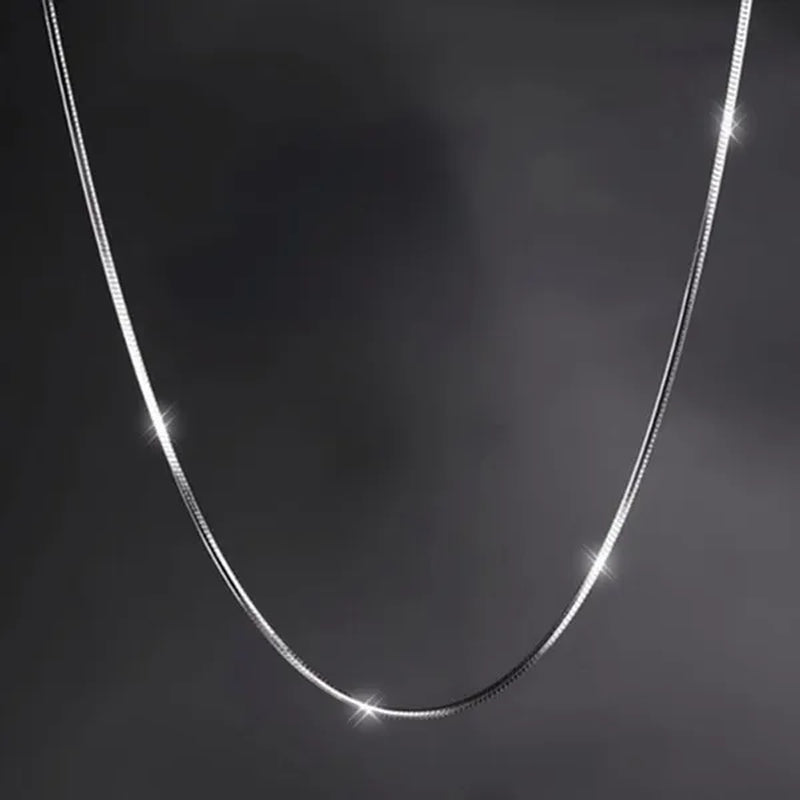 Fashion 925 Sterling Silver Italian Crafted 2MM Golden Snake Chain Necklace Minimalist DIY Chain Accessories
