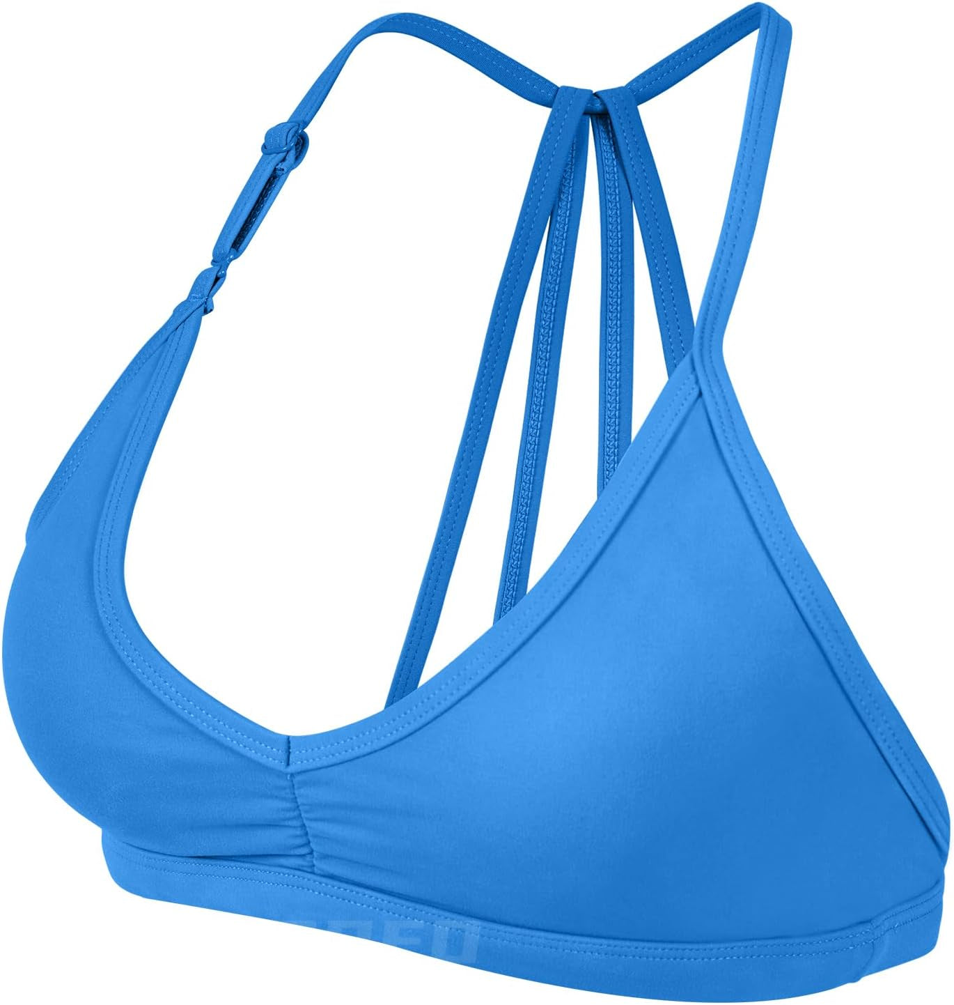 Workout Sports Bras for Women Padded Strappy Open Back Gym Bra Light Impact Criss Cross Yoga Crop Top