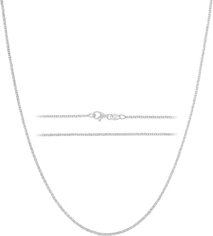 Solid 925 Sterling Silver Chain Necklace - Diamond Cut Cable Link Chain – 1.6Mm Thin, Dainty, for Women & Men with Lobster Clasp – Made in Italy, (16-30 Inch)
