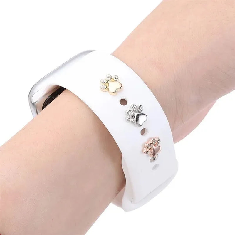 Metal Charms Watch Band Decoration Ring For Apple Diamond Ornament For iwatch Bracelet Silicone Strap Jewelry Accessories