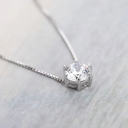 Women Simple Trendy Zircon Rhinestone Choker Necklace Shine Diamond Silver Chain Jewelry