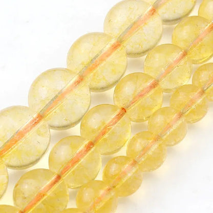 Citrines Yellow Crystal Stone round Beads Glass Beads for Bracelet Jewelry Making Bracelet Necklace 6/8/10Mm