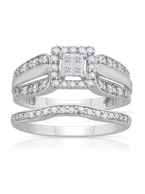 10K White Gold 1/3 Ct.T.W. Diamond Engagement Ring