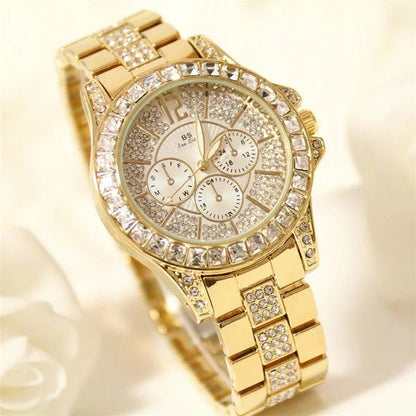 New Arrival Famous Brand Bling Watch Women Luxury Austrian Crystals Watch Rose Gold Shinning Diomand Rhinestone Fashion Bracelet