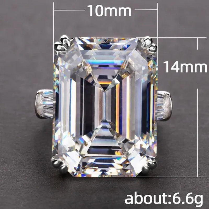 Luxury Silver Plated Created Pink White Sapphire Square Cut Diamond Wedding Engagement Cocktail Women Moissanite Rings Fine Jewelry