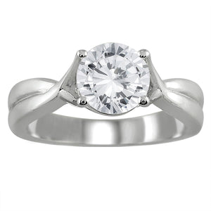 AGS Certified 1 Carat Diamond Solitaire Ring in 14K White Gold (I-J Color, I2-I3 Clarity)