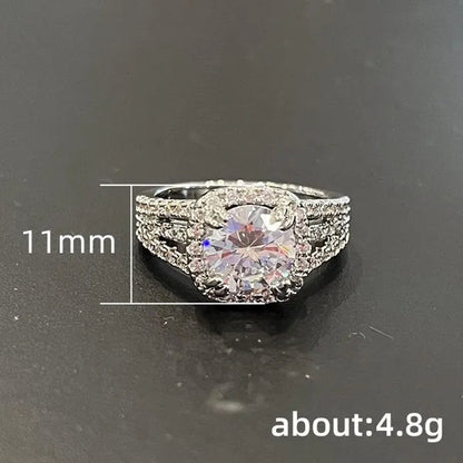 Exquisite 925 Sterling Silver Diamond Rings for Women Bridal Wedding Ring Jewelry Valentine'S Day Proposal Gift - WORLD TIME VISITS