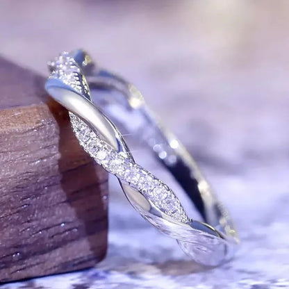 Diamond Ring Engagement Ring  Diamond Anniversary Twined Vine Simple Infinity Eternity Ring Bridal Women Promise Ring Anniversary Gold Wedding Bands Size 4-10