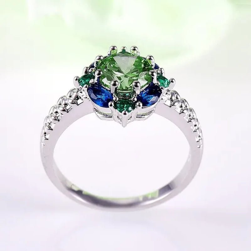 Elegant 925 Sterling Silver Emerald Women Rings Fashion Ruby Amethyst Wedding Party Jewelry Rings for Women - WORLD TIME VISITS