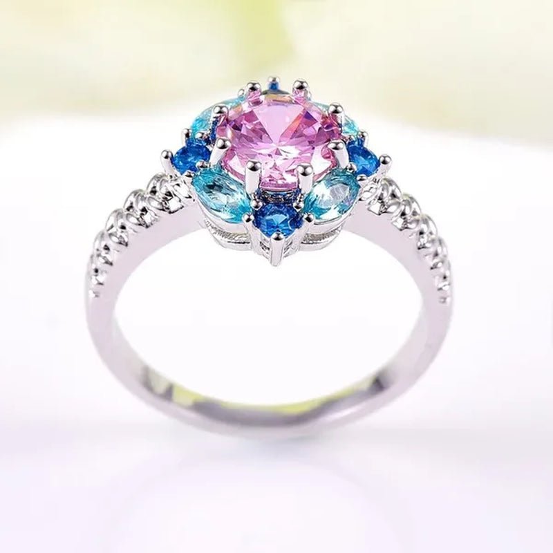 Elegant 925 Sterling Silver Emerald Women Rings Fashion Ruby Amethyst Wedding Party Jewelry Rings for Women - WORLD TIME VISITS