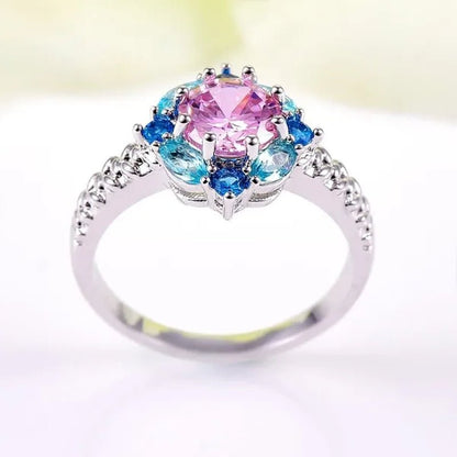 Elegant 925 Sterling Silver Emerald Women Rings Fashion Ruby Amethyst Wedding Party Jewelry Rings for Women - WORLD TIME VISITS