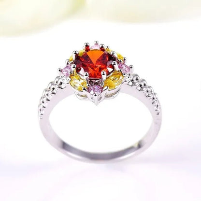 Elegant 925 Sterling Silver Emerald Women Rings Fashion Ruby Amethyst Wedding Party Jewelry Rings for Women - WORLD TIME VISITS