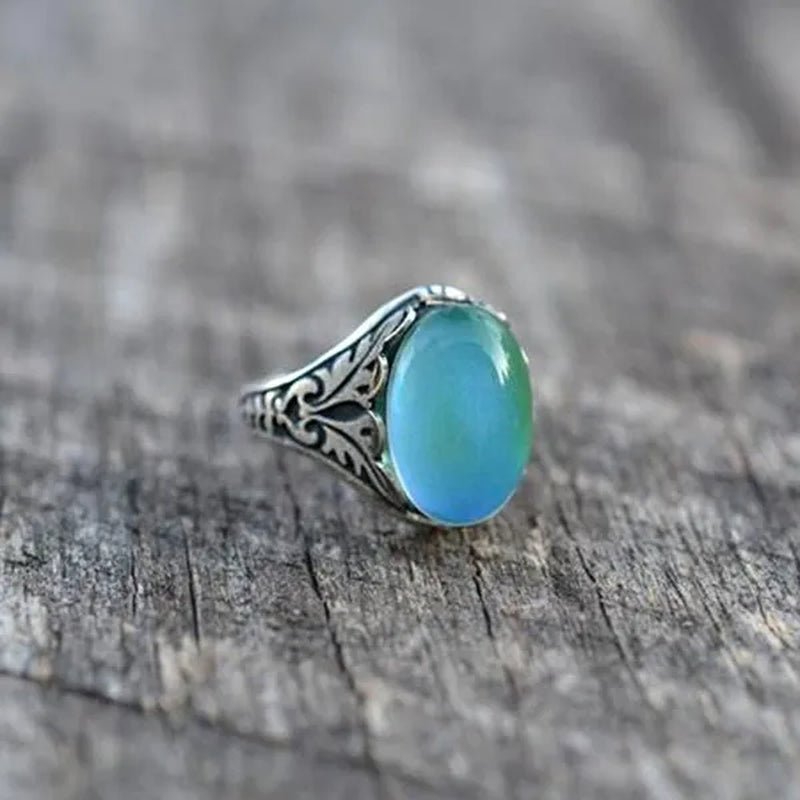 Elegant and Fashionable Retro Women's Ring, Women's Jewelry Accessories Inlaid with Temperature - sensitive Change of The Color of The Main Stone, Romantic Bride Engagement Wedding Rings, Christmas, Anniversary and Birthday Gifts for Her - WORLD TIME VISITS