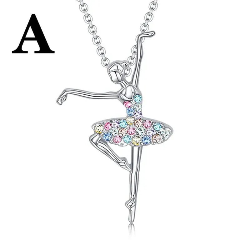 Elegant Fashion Creative Girl Necklace Ballet Sister Necklace Gift Suitable for Female Personality Creative Rainbow Dancer Dance Friendship Pendant Necklace Jewelry Suitable for Sister Friend Birthday Party Jewelry Anniversary Gift - WORLD TIME VISITS
