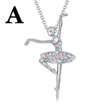 Elegant Fashion Creative Girl Necklace Ballet Sister Necklace Gift Suitable for Female Personality Creative Rainbow Dancer Dance Friendship Pendant Necklace Jewelry Suitable for Sister Friend Birthday Party Jewelry Anniversary Gift - WORLD TIME VISITS