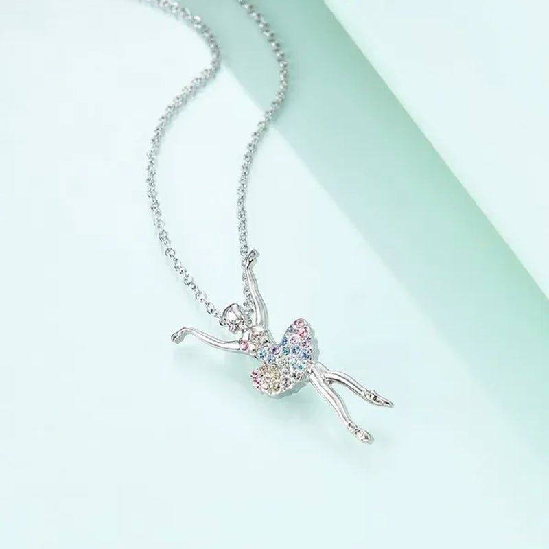 Elegant Fashion Creative Girl Necklace Ballet Sister Necklace Gift Suitable for Female Personality Creative Rainbow Dancer Dance Friendship Pendant Necklace Jewelry Suitable for Sister Friend Birthday Party Jewelry Anniversary Gift - WORLD TIME VISITS
