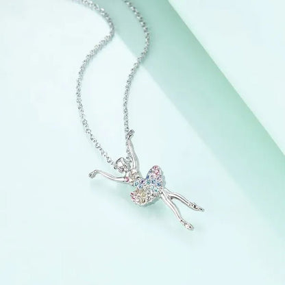 Elegant Fashion Creative Girl Necklace Ballet Sister Necklace Gift Suitable for Female Personality Creative Rainbow Dancer Dance Friendship Pendant Necklace Jewelry Suitable for Sister Friend Birthday Party Jewelry Anniversary Gift - WORLD TIME VISITS