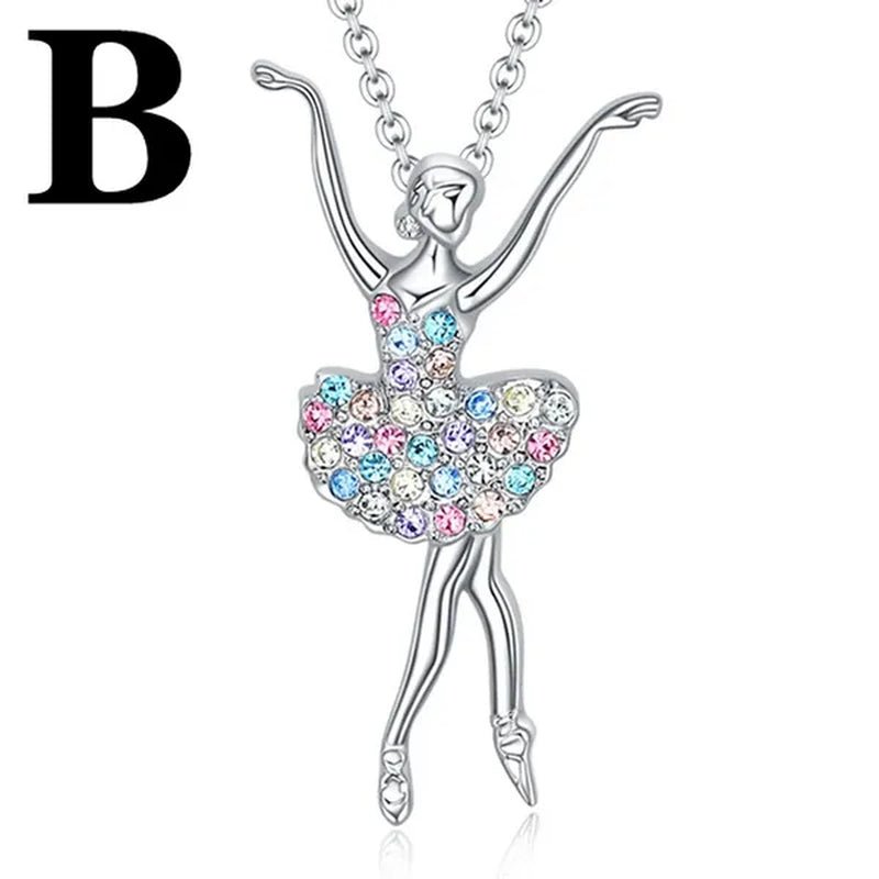 Elegant Fashion Creative Girl Necklace Ballet Sister Necklace Gift Suitable for Female Personality Creative Rainbow Dancer Dance Friendship Pendant Necklace Jewelry Suitable for Sister Friend Birthday Party Jewelry Anniversary Gift - WORLD TIME VISITS