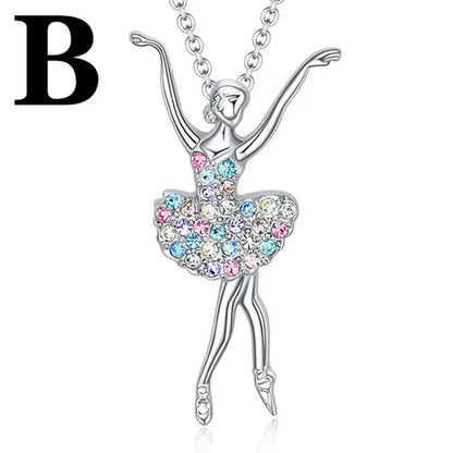 Elegant Fashion Creative Girl Necklace Ballet Sister Necklace Gift Suitable for Female Personality Creative Rainbow Dancer Dance Friendship Pendant Necklace Jewelry Suitable for Sister Friend Birthday Party Jewelry Anniversary Gift - WORLD TIME VISITS