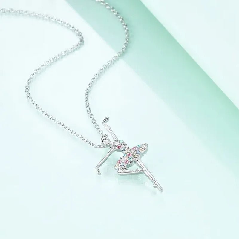 Elegant Fashion Creative Girl Necklace Ballet Sister Necklace Gift Suitable for Female Personality Creative Rainbow Dancer Dance Friendship Pendant Necklace Jewelry Suitable for Sister Friend Birthday Party Jewelry Anniversary Gift - WORLD TIME VISITS